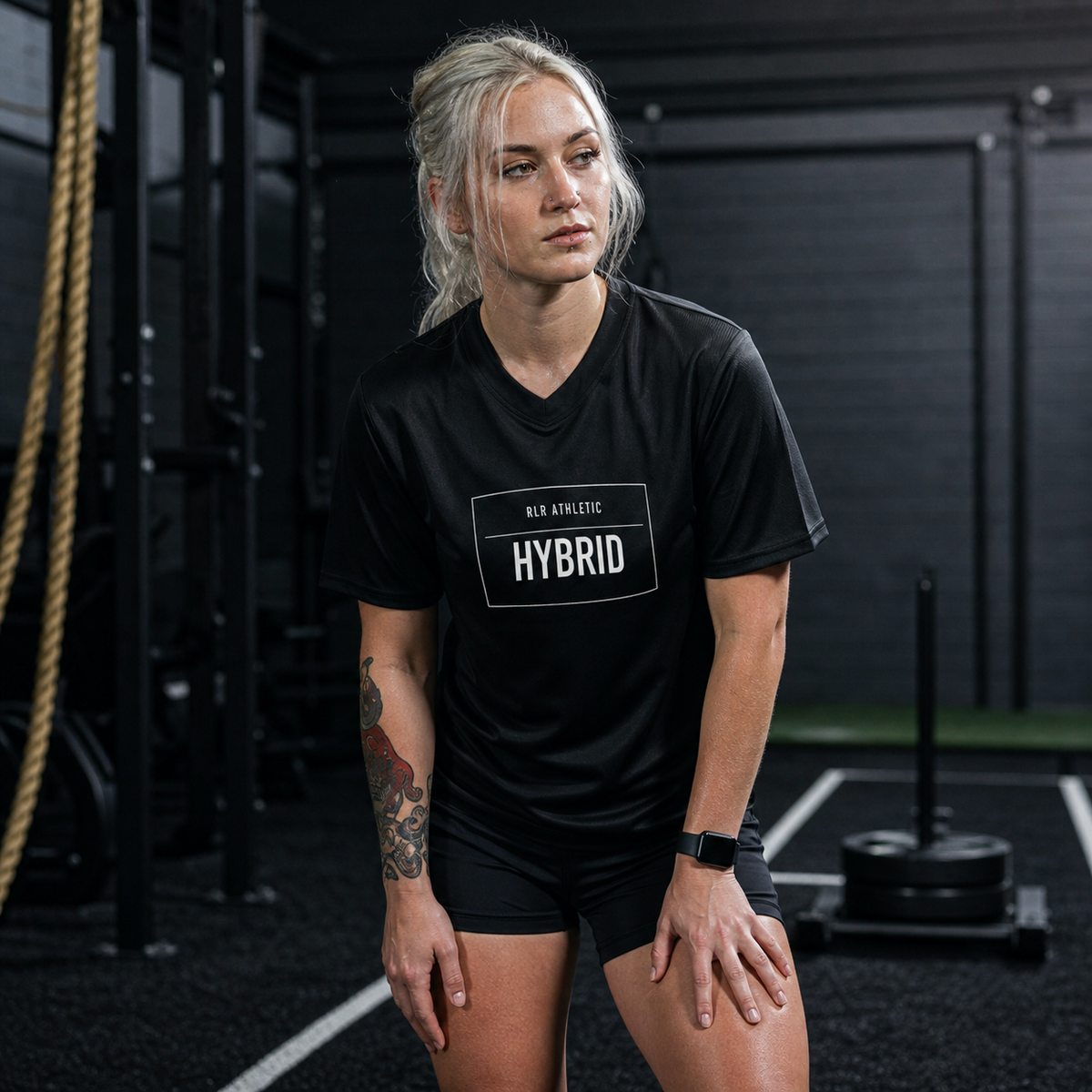 RLR Athletic Race Division Jersey in a dark gym training scene