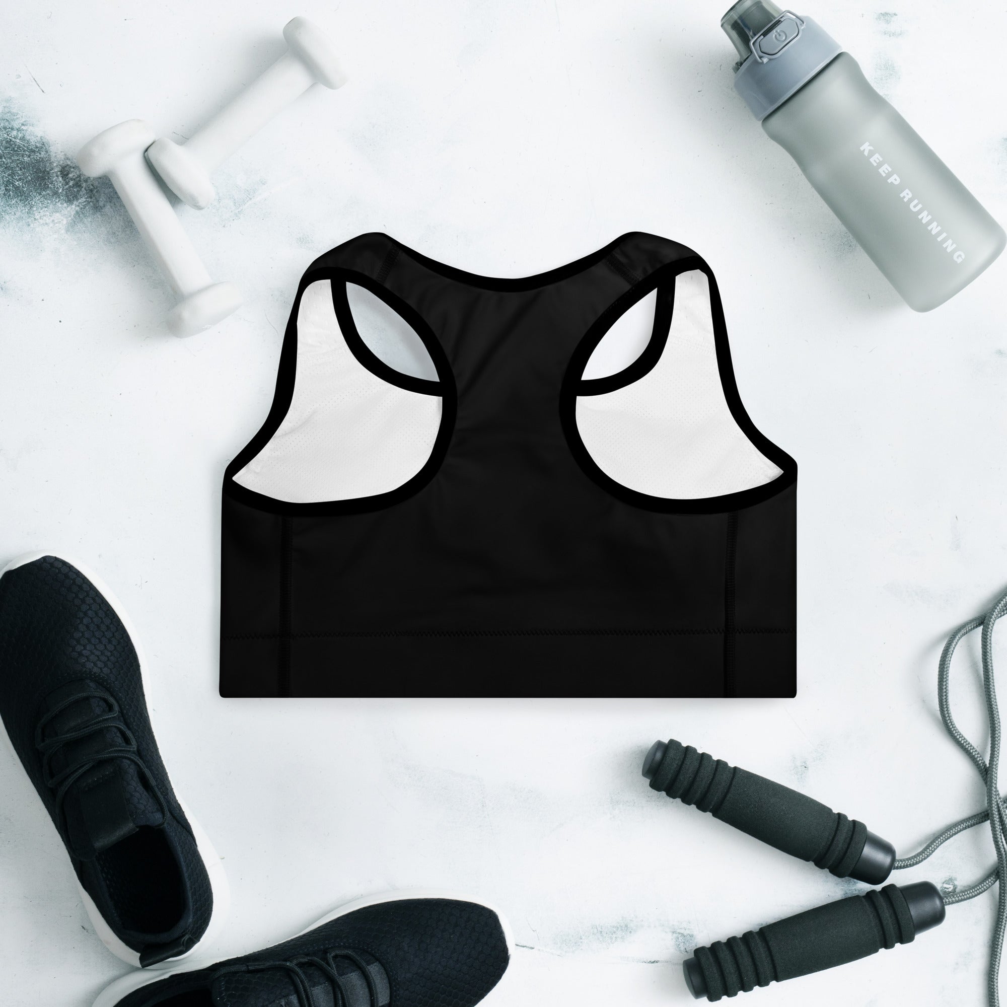Black RLR Padded Training Bra back view