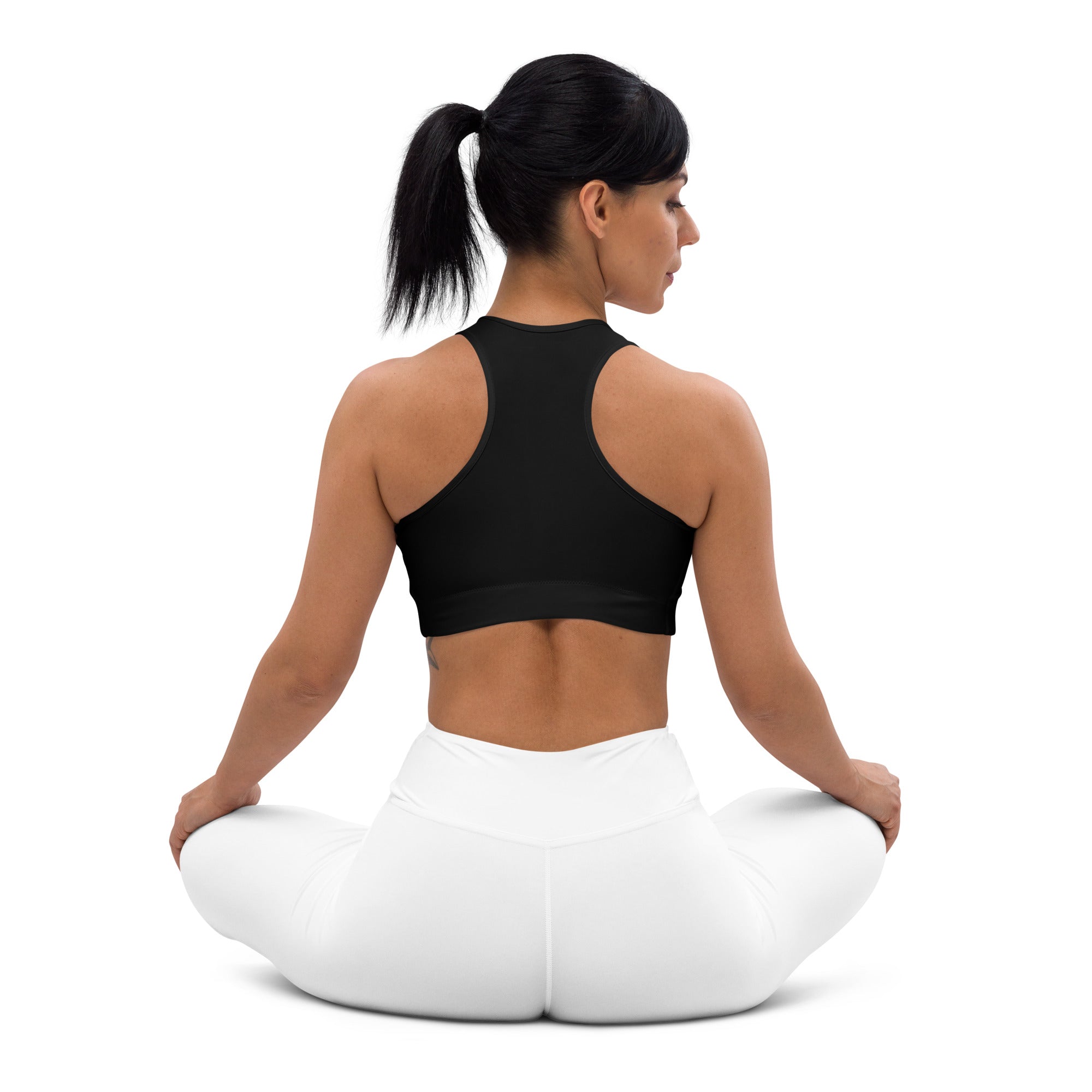 Black RLR Padded Training Bra back view
