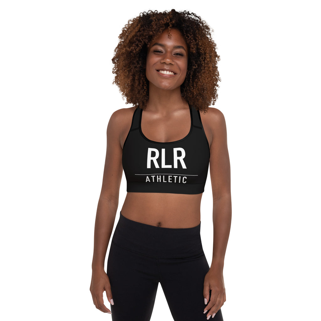 Black RLR Padded Training Bra front view