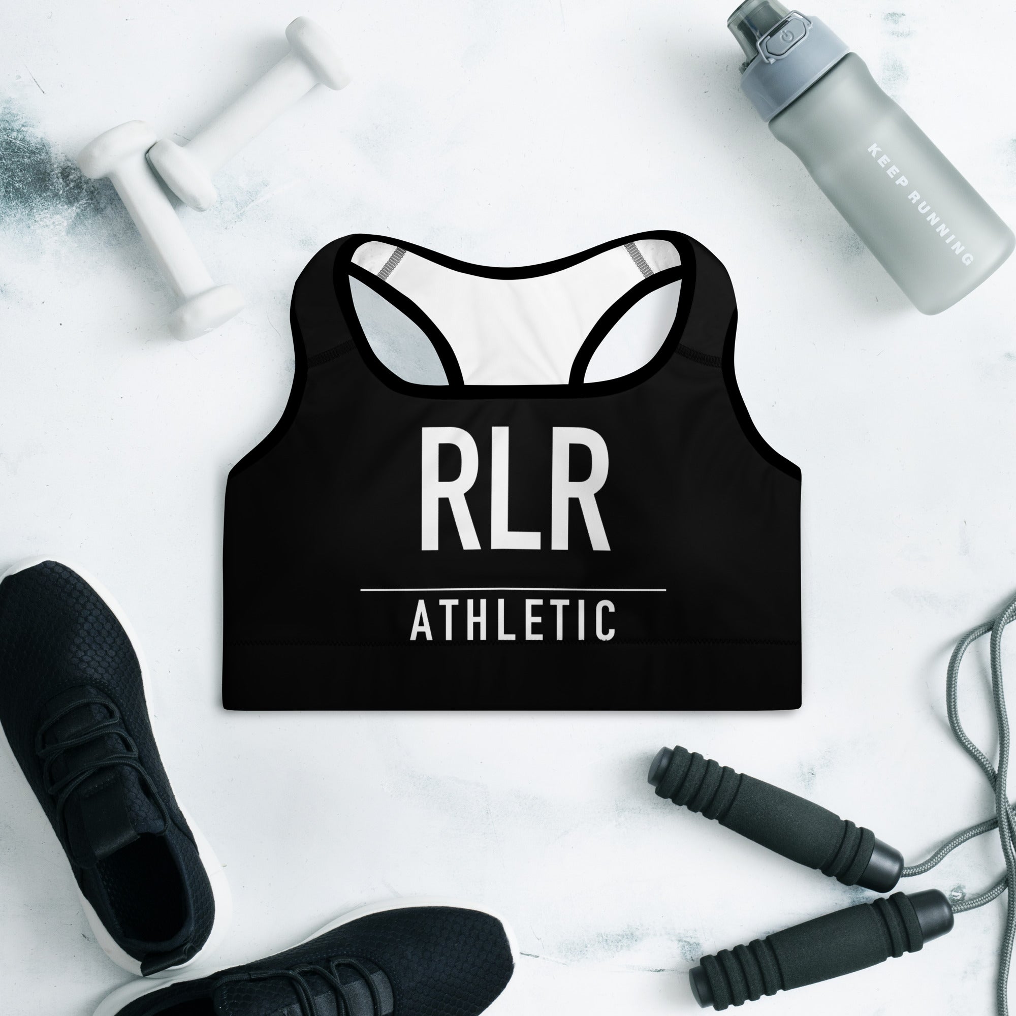 Black RLR Padded Training Bra front view
