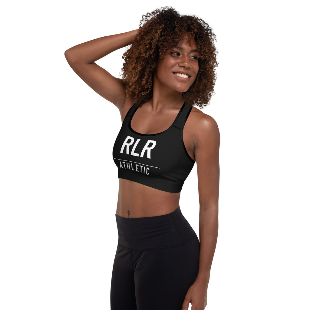 Black RLR Padded Training Bra left-side view