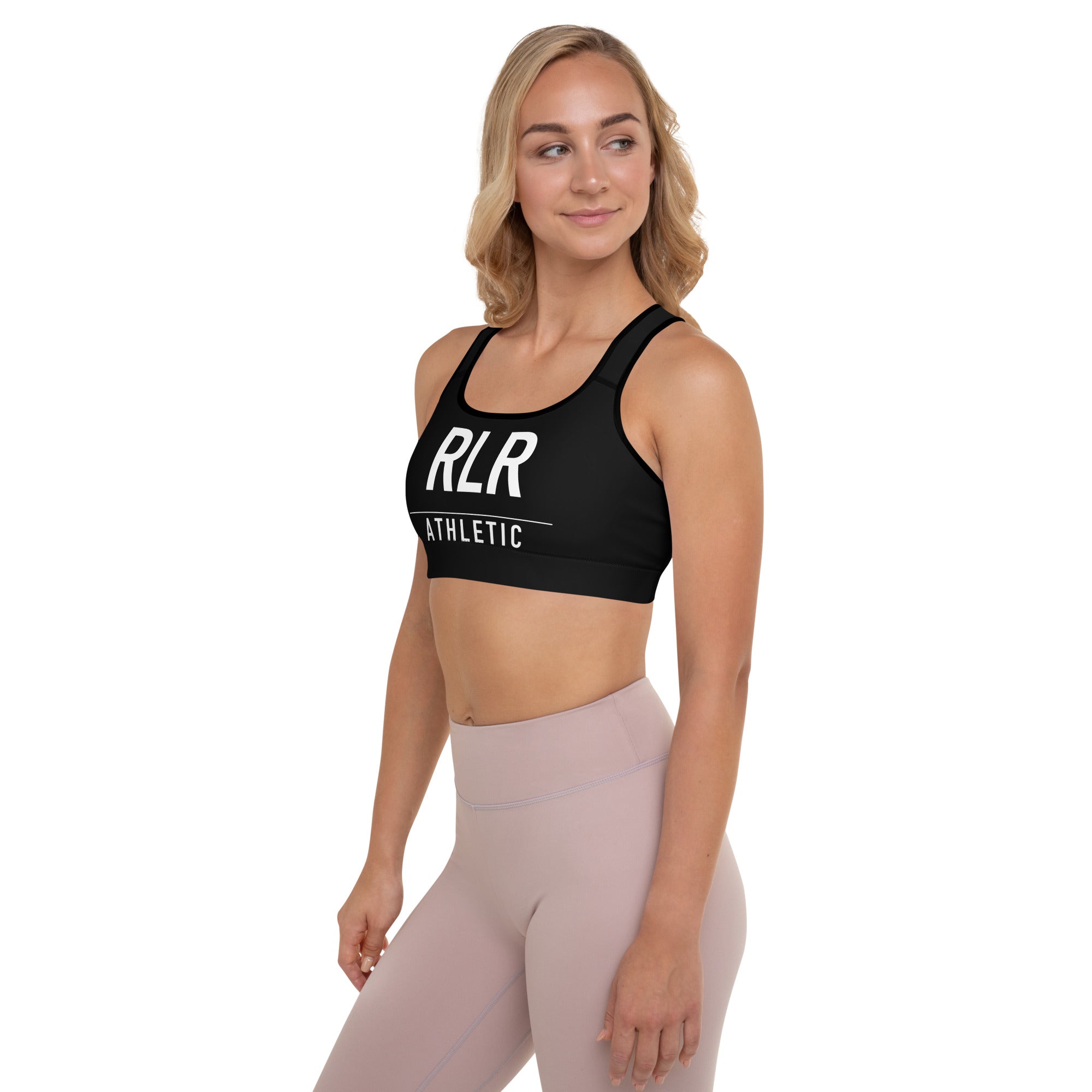 Black RLR Padded Training Bra left-side view