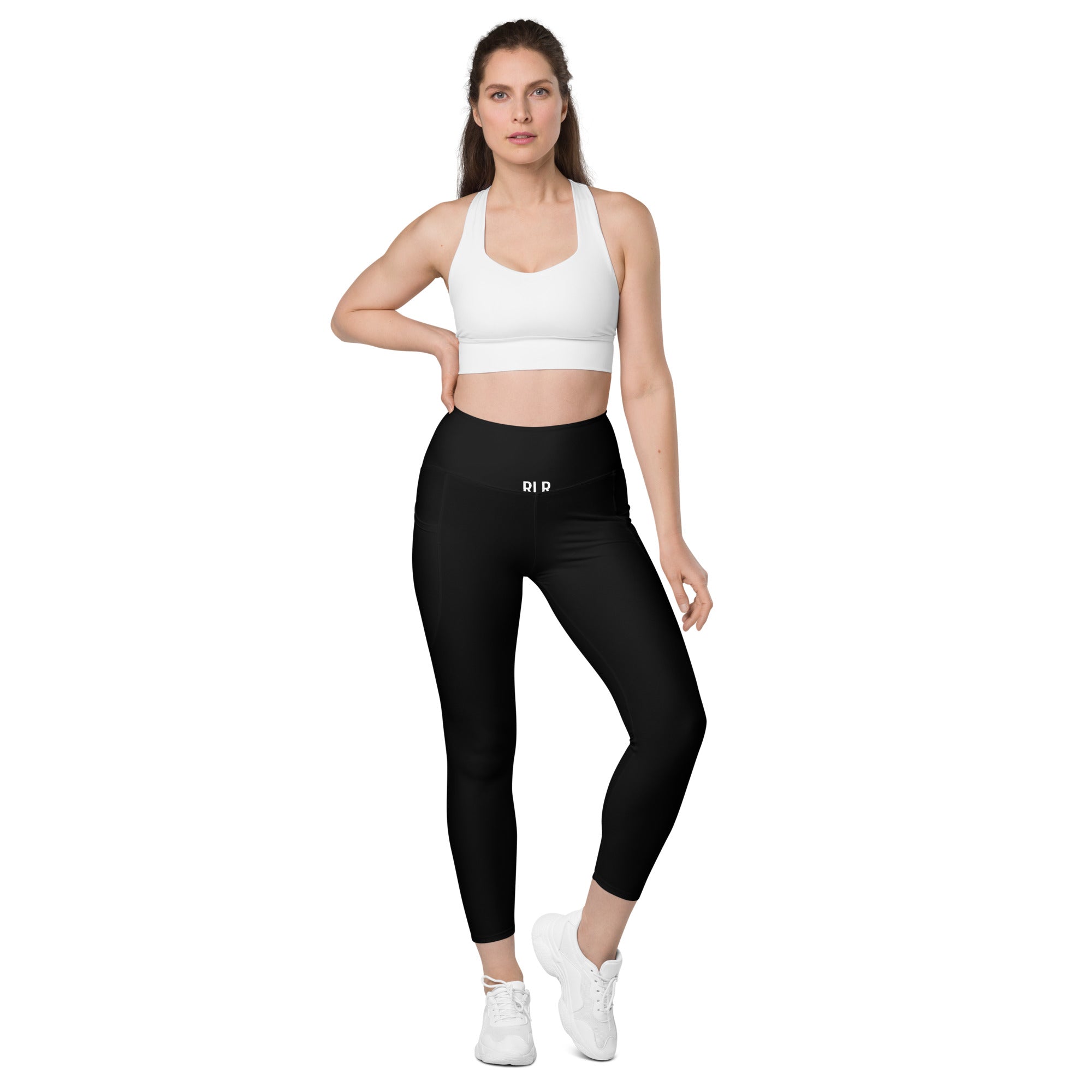 Black RLR Hybrid Pocket Legging front view