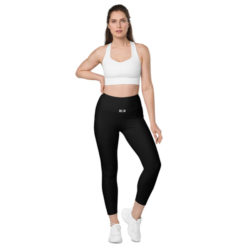 Black RLR Hybrid Pocket Legging front view