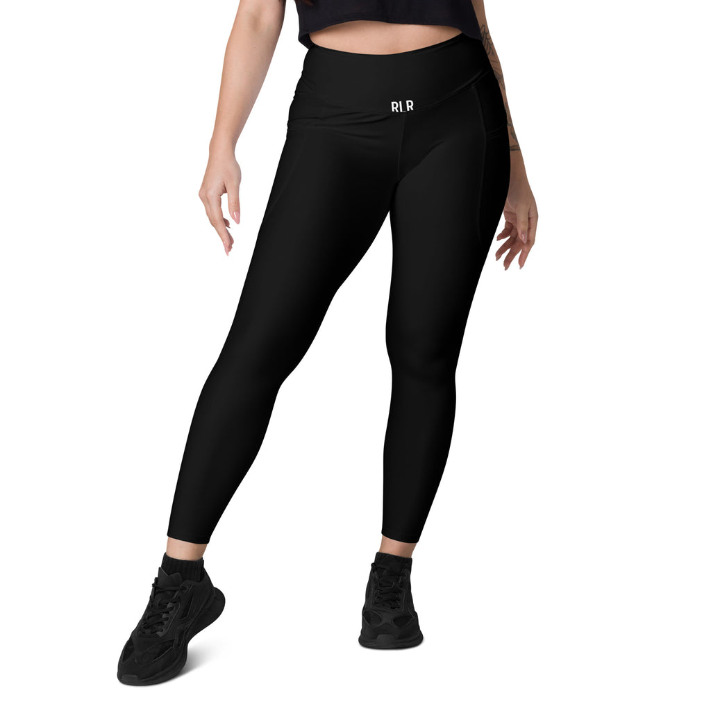 Black RLR Hybrid Pocket Legging front view