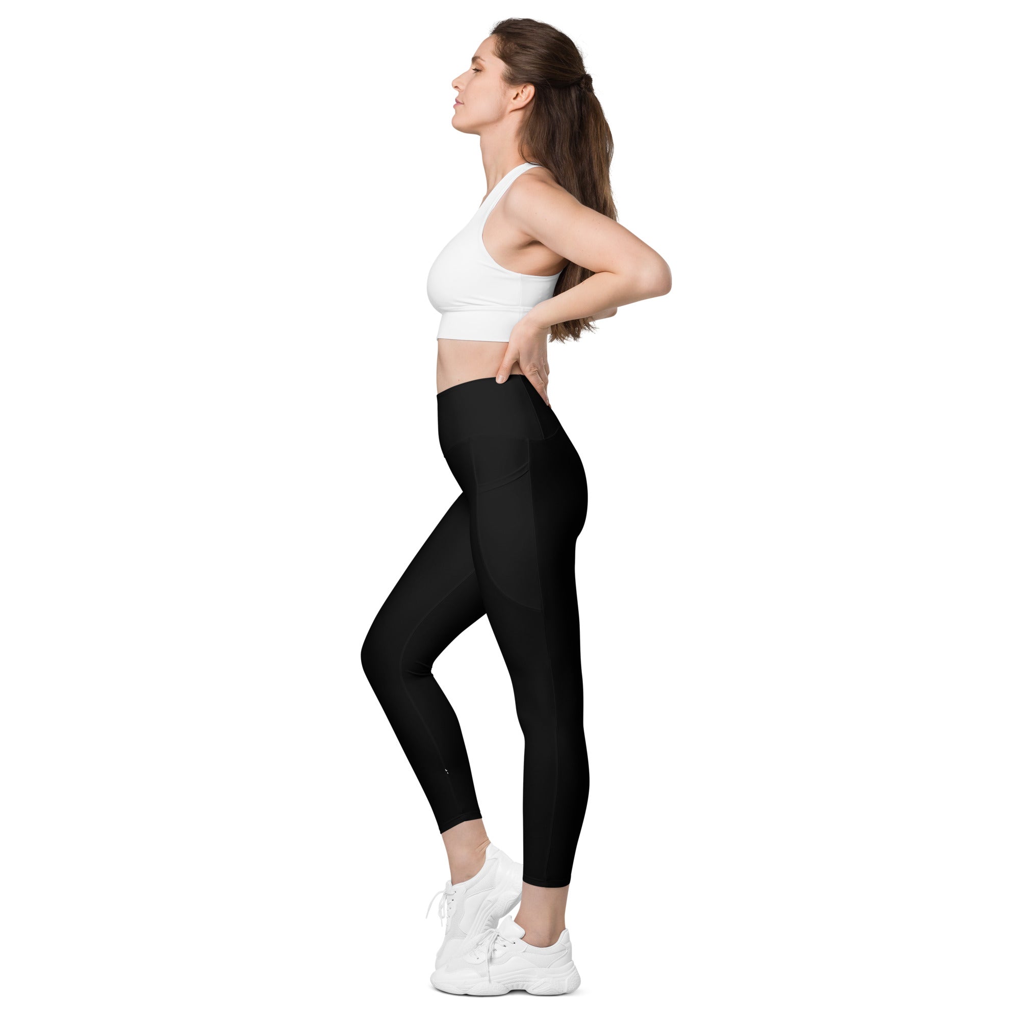 Black RLR Hybrid Pocket Legging left-side view