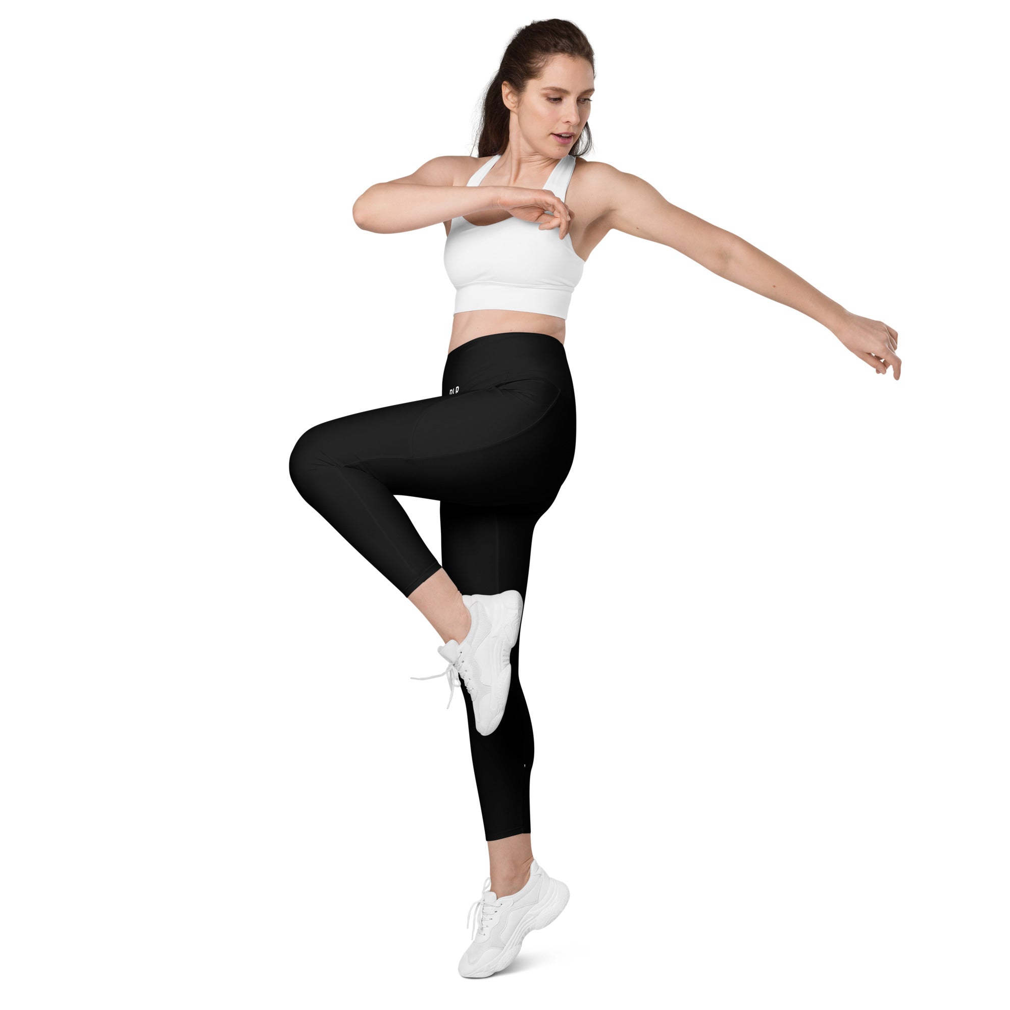 Black RLR Hybrid Pocket Legging left-front view