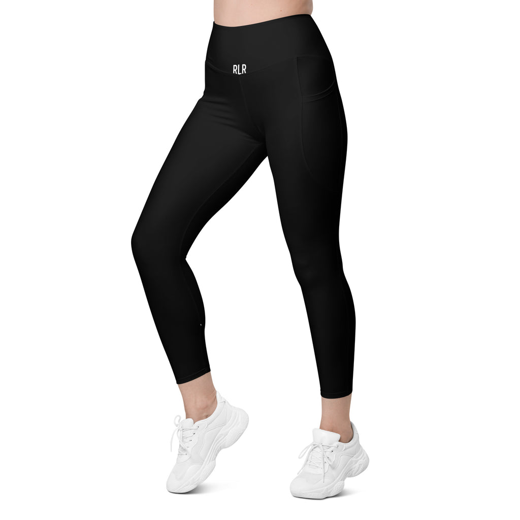 Black RLR Hybrid Pocket Legging left-front view