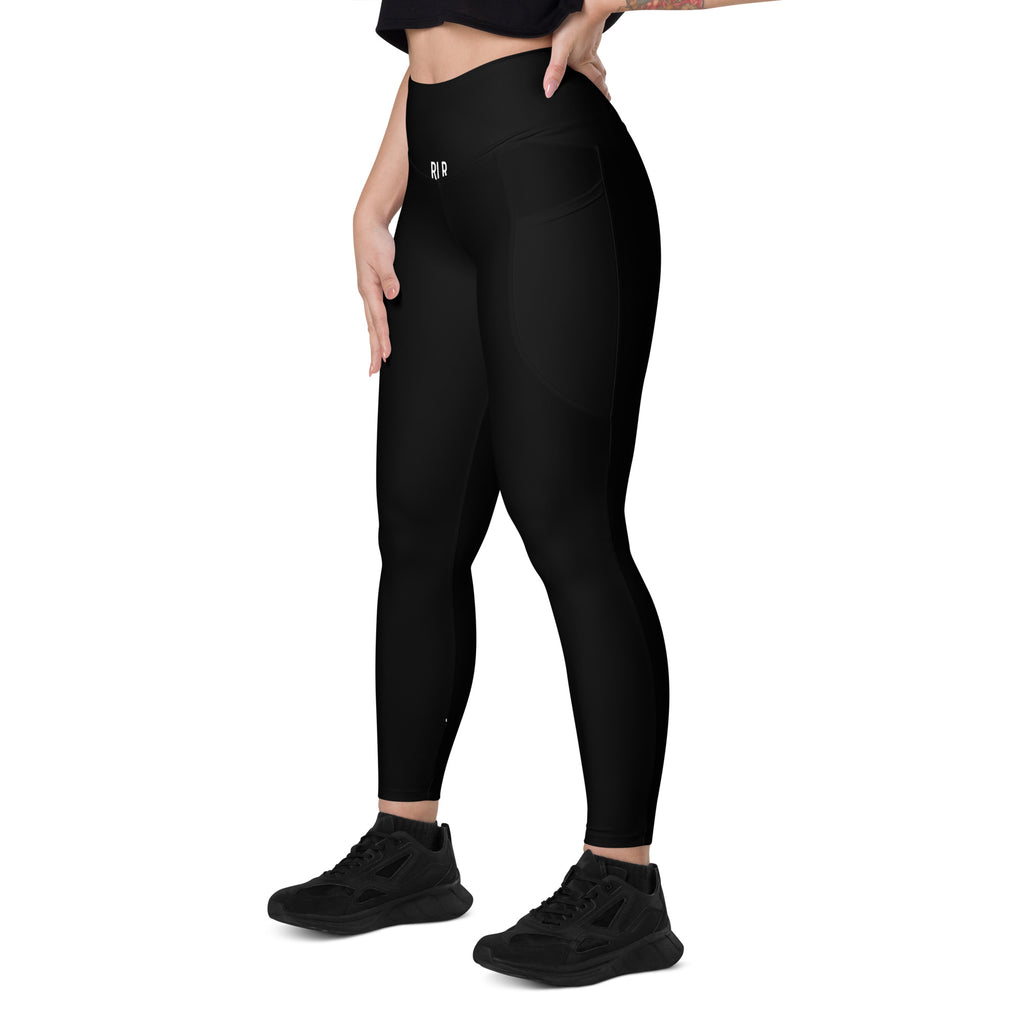 Black RLR Hybrid Pocket Legging left-front view