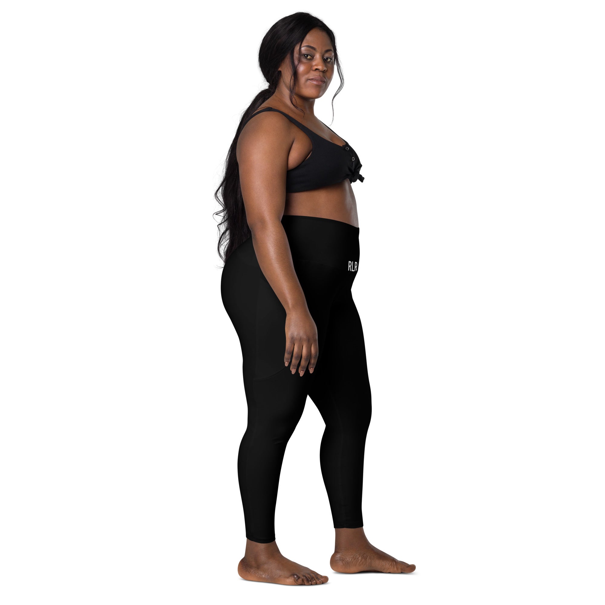 Black RLR Hybrid Pocket Legging right-side view