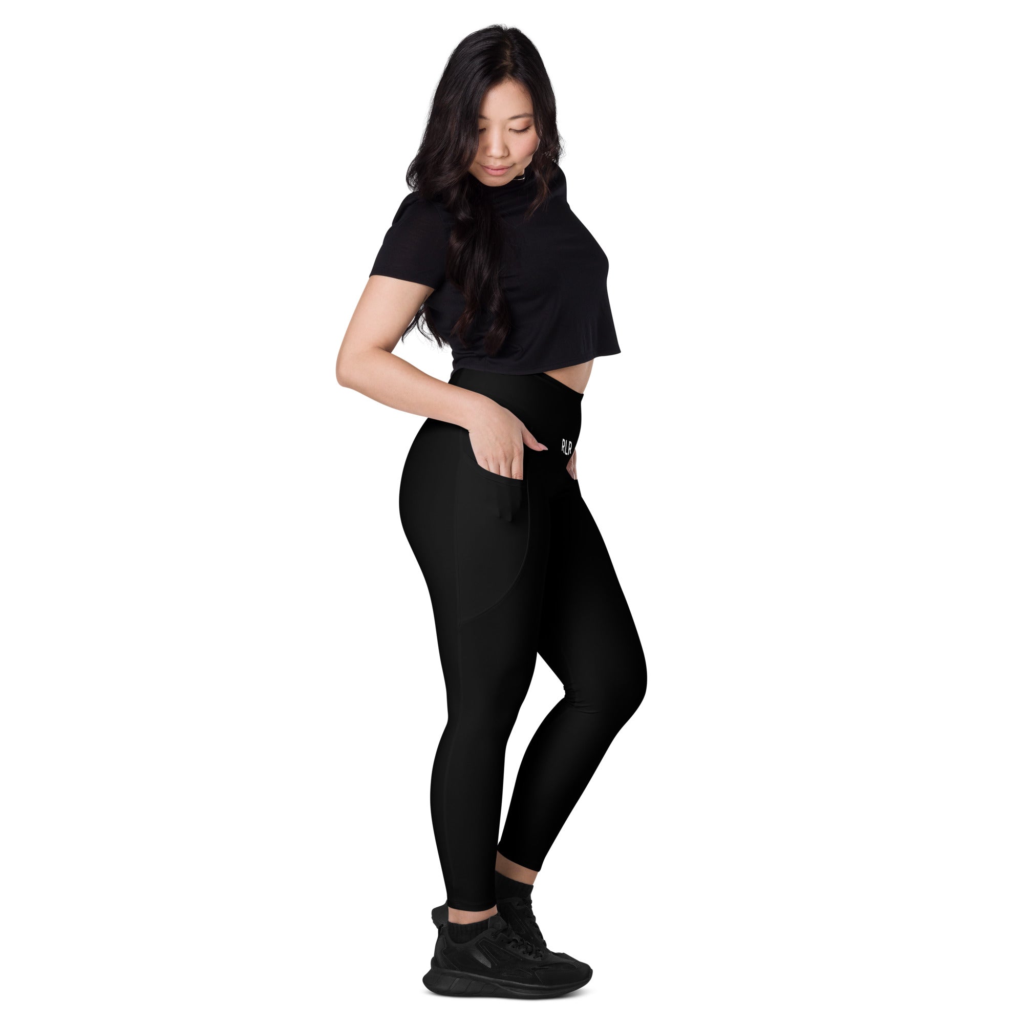 Black RLR Hybrid Pocket Legging right-side view