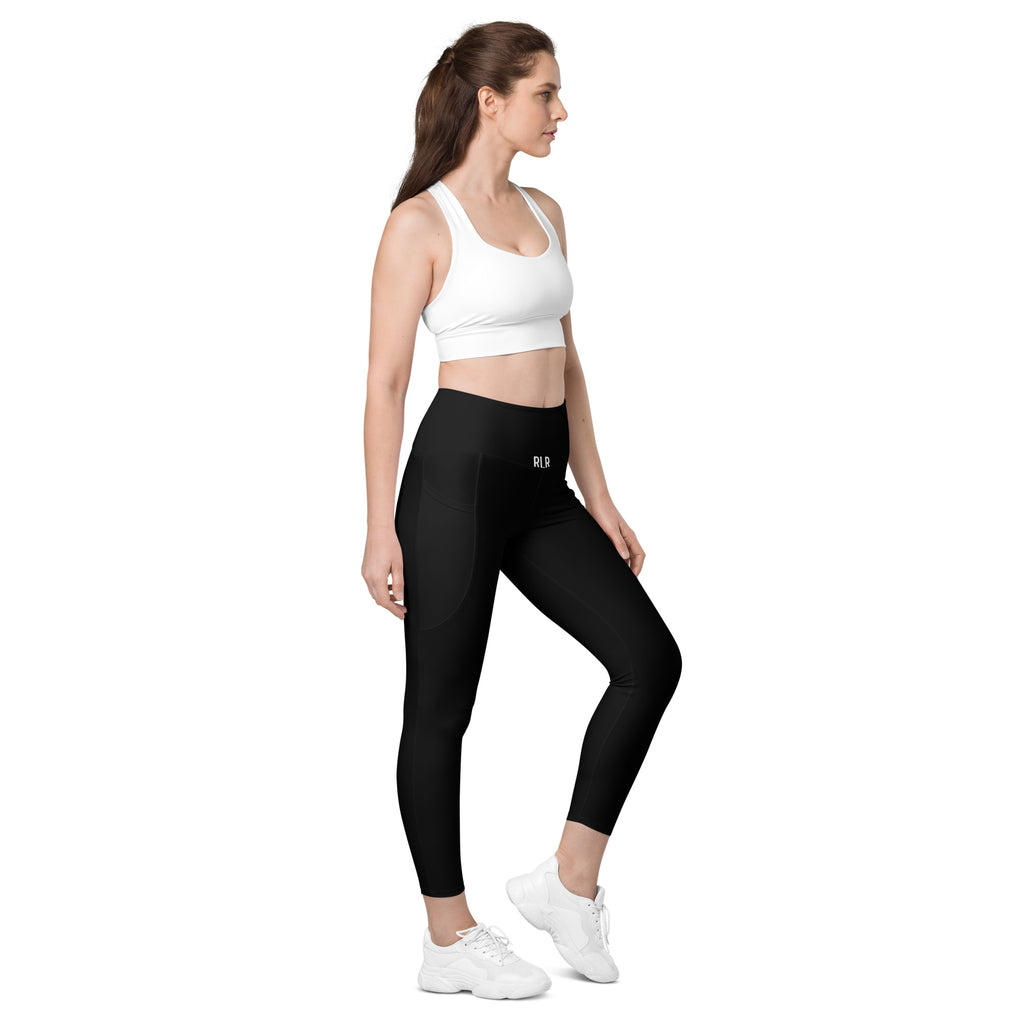 Black RLR Hybrid Pocket Legging right-front view