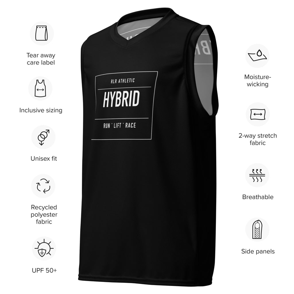 Black RLR Hybrid Mesh Tank front view