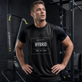 RLR Athletic Hybrid Training Mesh Tank, black, front view, illustrative image