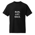 Black Run. Lift. Race. Training Tee front view